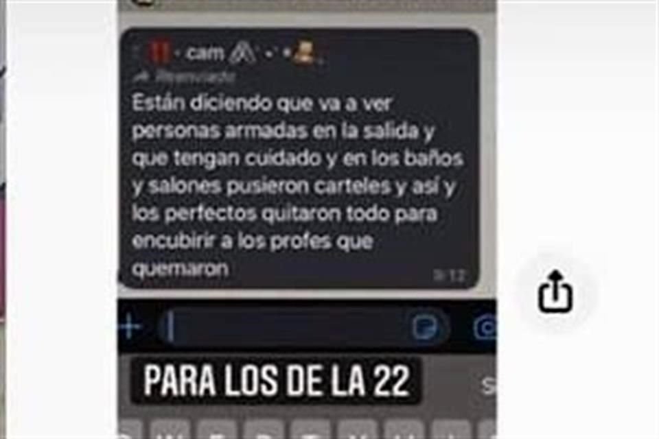 Las supuestas amenazas se viralizaron por Whatsapp.