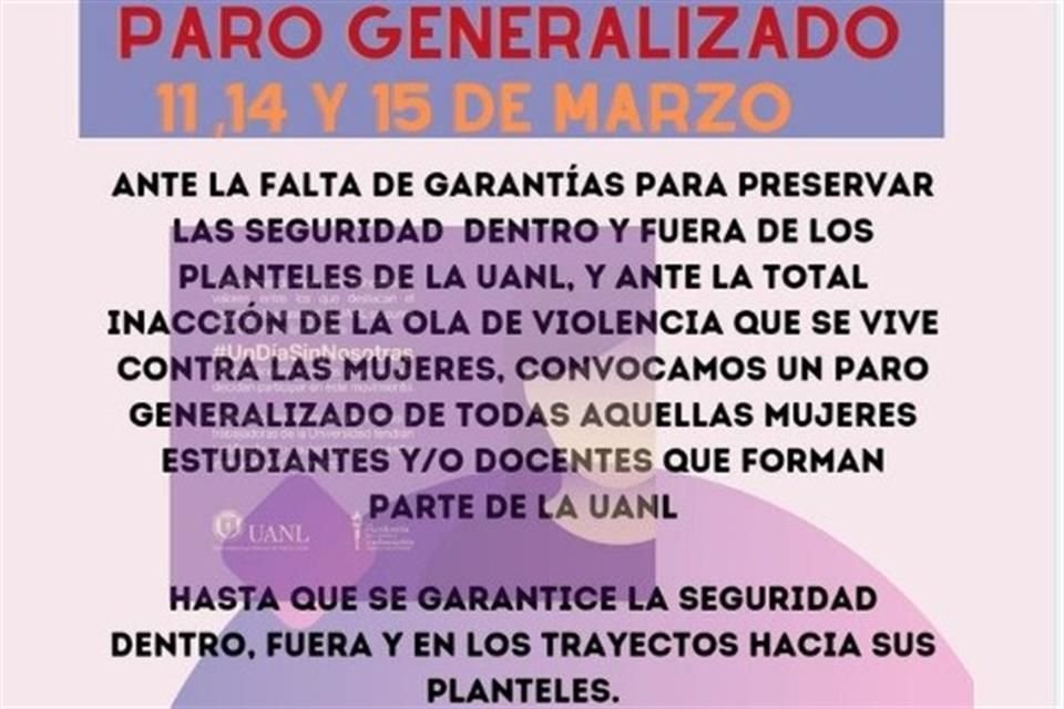 'Hasta que se garantice la seguridad dentro, fuera y en los trayectos hacia sus planteles'.