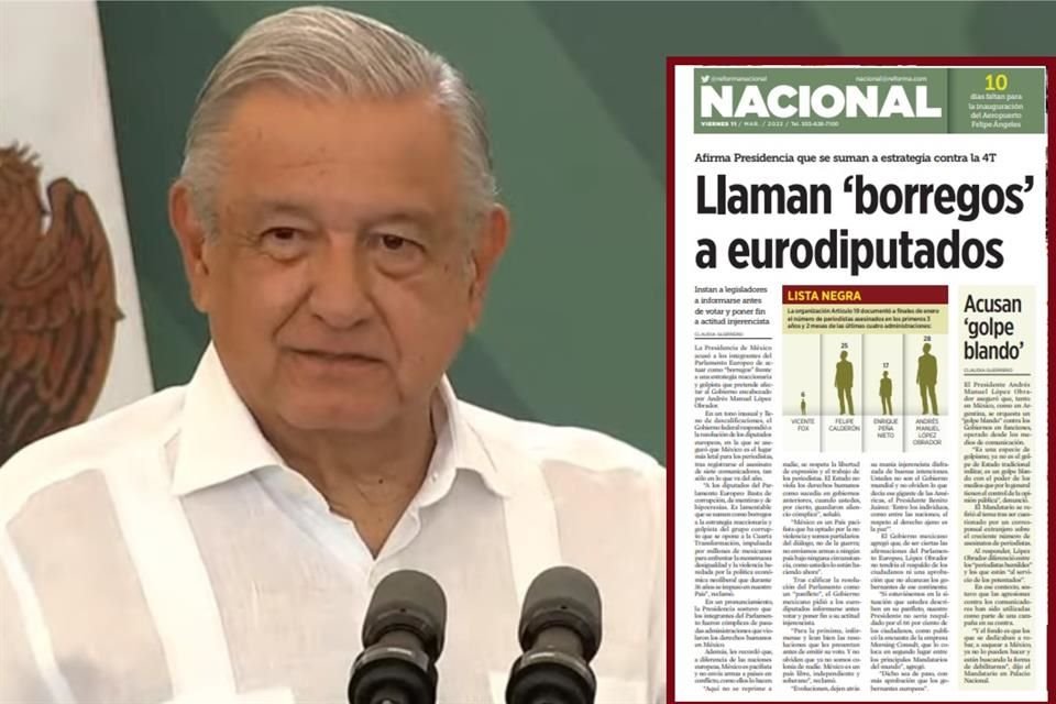 La Presidencia afirmó que eurodiputados se suman a estrategia contra la 4T.