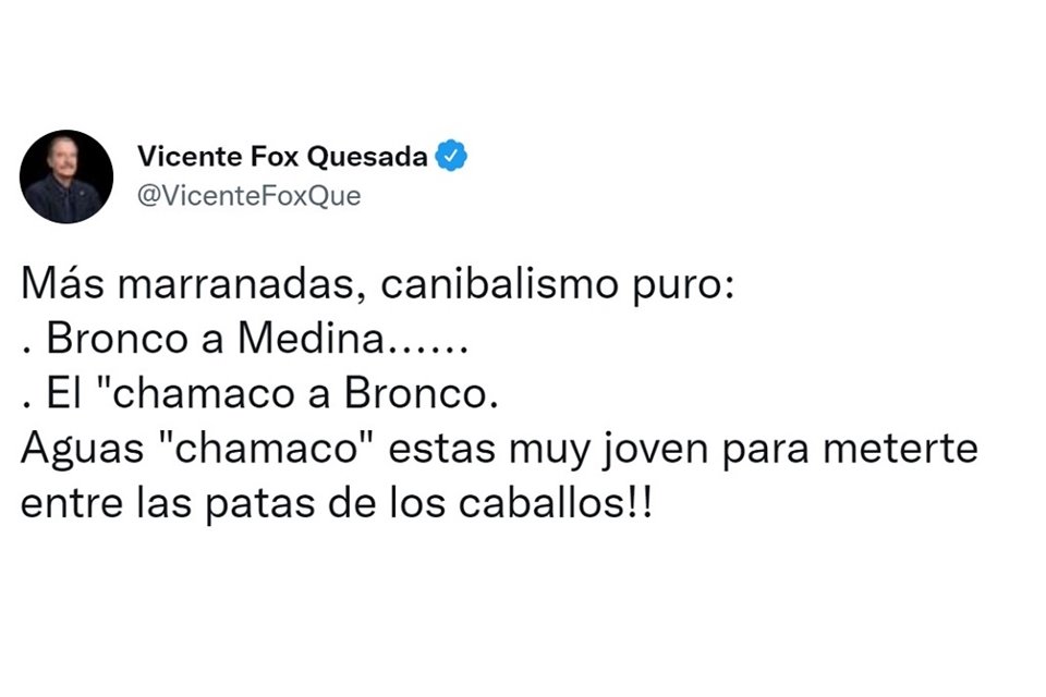 Sin mencionarlo por su nombre, el ex Presidente Vicente Fox dio ayer 'consejos' al Gobernador Samuel García.