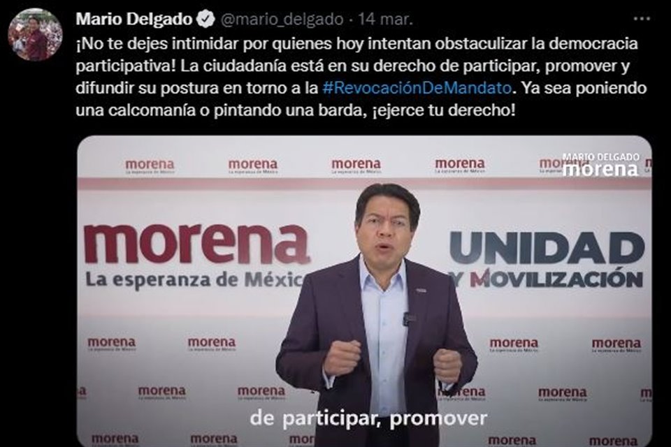 El PRD incluso denunció a Mario Delgado por violar la resolución de la SCJN con spot para promover la revocación. 