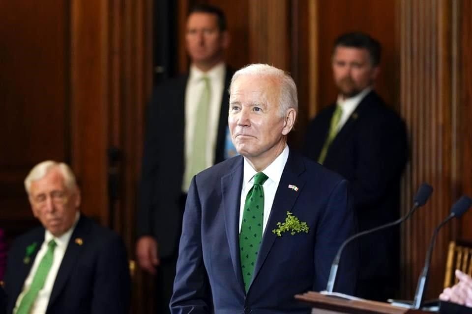 El Presidente Joe Biden durante el evento de este jueves por el Día de San Patricio.