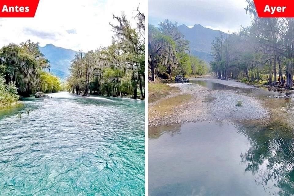 El Río Ramos pasó de lucir un abundante caudal a quedar con poca agua
