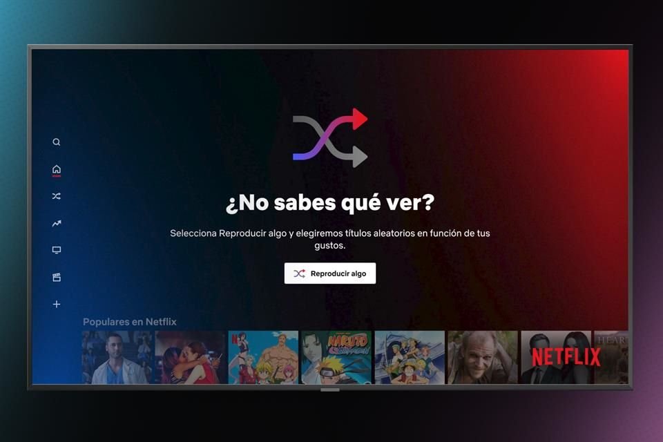 'Reproducir algo' selecciona series o películas según la afinidad de los usuarios que no puedan decidir qué ver.