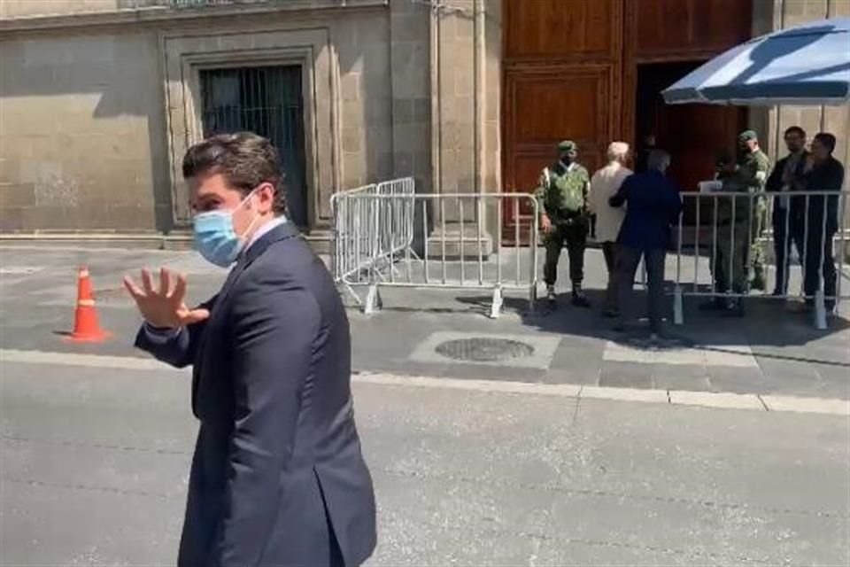 Samuel García, Gobernador de Nuevo León, en su visita a Palacio Nacional.