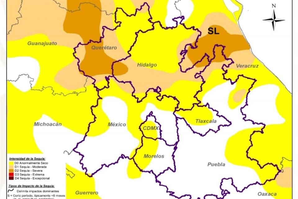 En la región de las presas del Sistema Cutzamala, el territorio en condición de anormalmente seco aumentó de 48.2 a 52 por ciento.