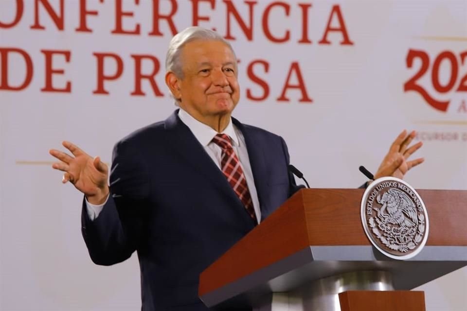 El Presidente Andrés Manuel López Obrador en conferencia de prensa.