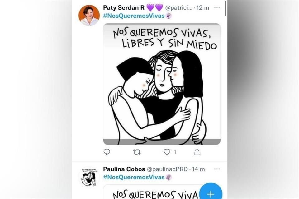 En redes sociales se lanzó una invitación para que, a partir de las 23:00 horas, las mujeres colocaran en sus perfiles la misma imagen: tres mujeres fundidas en un abrazo.