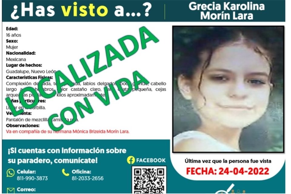 Grecia Karolina Morín Lara, de 16 años.