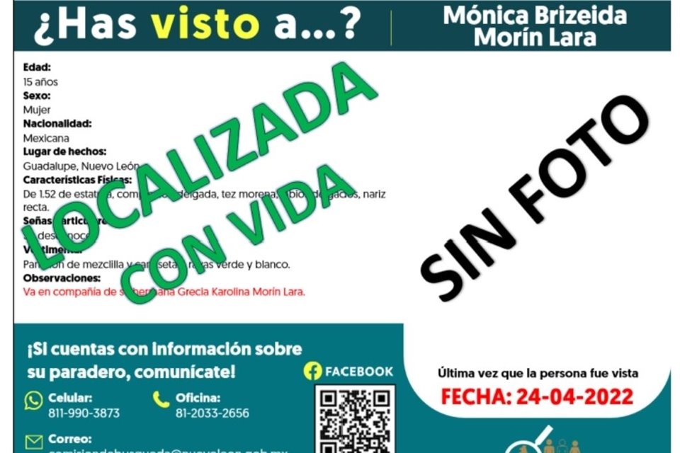 Mónica Brizeida Morín Lara, de 15 años.
