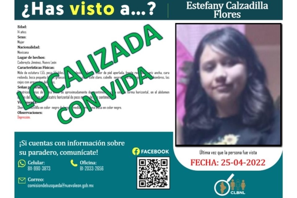 Estefany Calzadilla Flores, de 14 años.