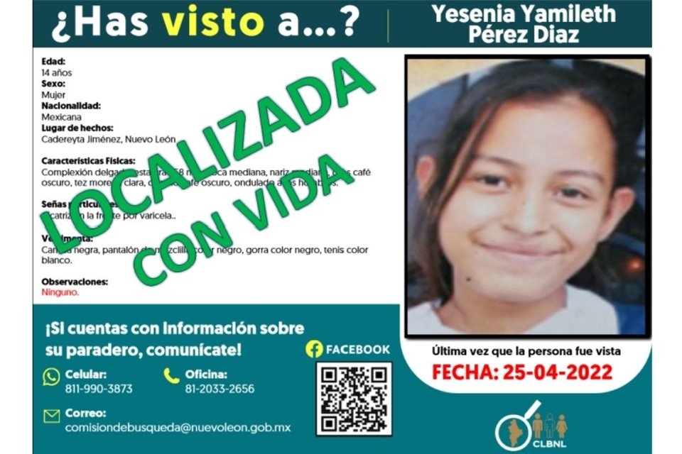 Yesenia Yamileth Pérez Díaz, de 14 años.