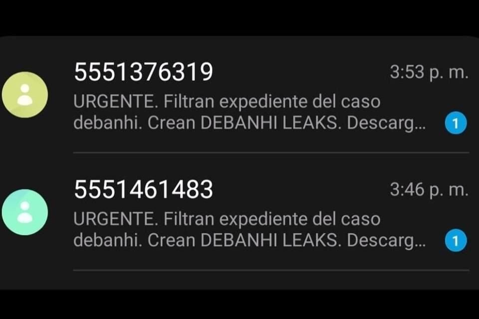 Ayer circularon mensajes de texto que ofrecían información del caso a través de ligas de internet sospechosas.