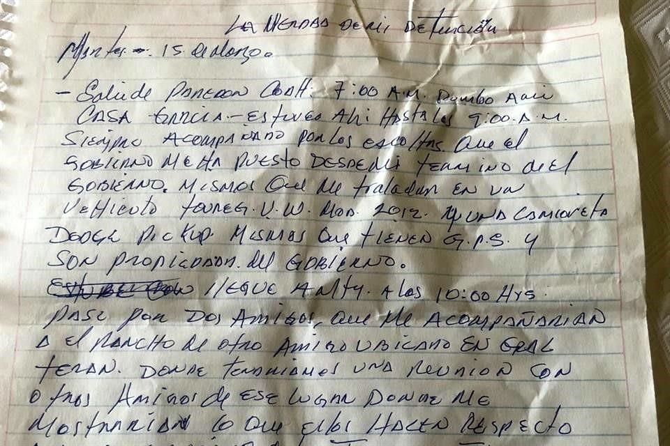 Esta es la carta íntegra que escribió el ex Gobernador de NL, Jaime Rodríguez, dando la versión de su detención el pasado 15 de marzo.