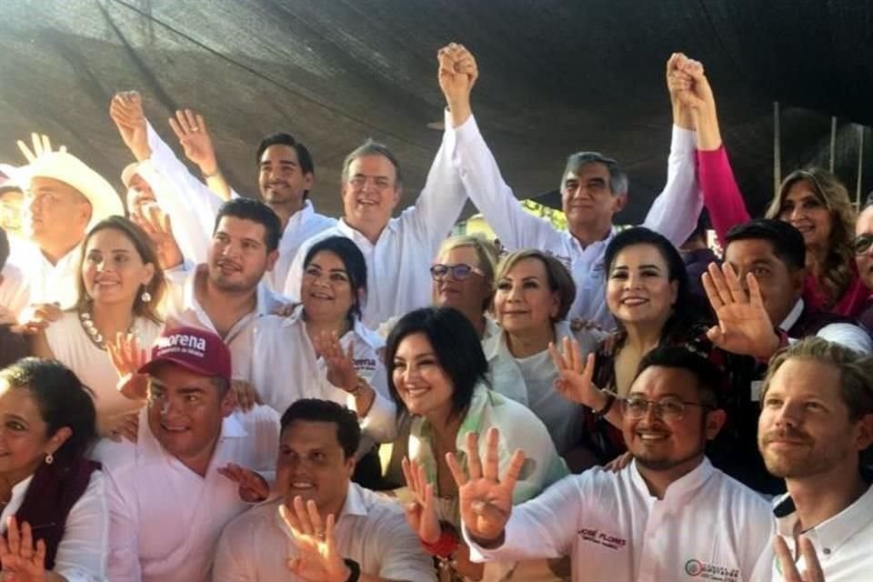 Luego de estar en Durango, Canciller Marcelo Ebrard participó en acto de campaña de Américo Villarreal, candidato de Morena en Tamaulipas.