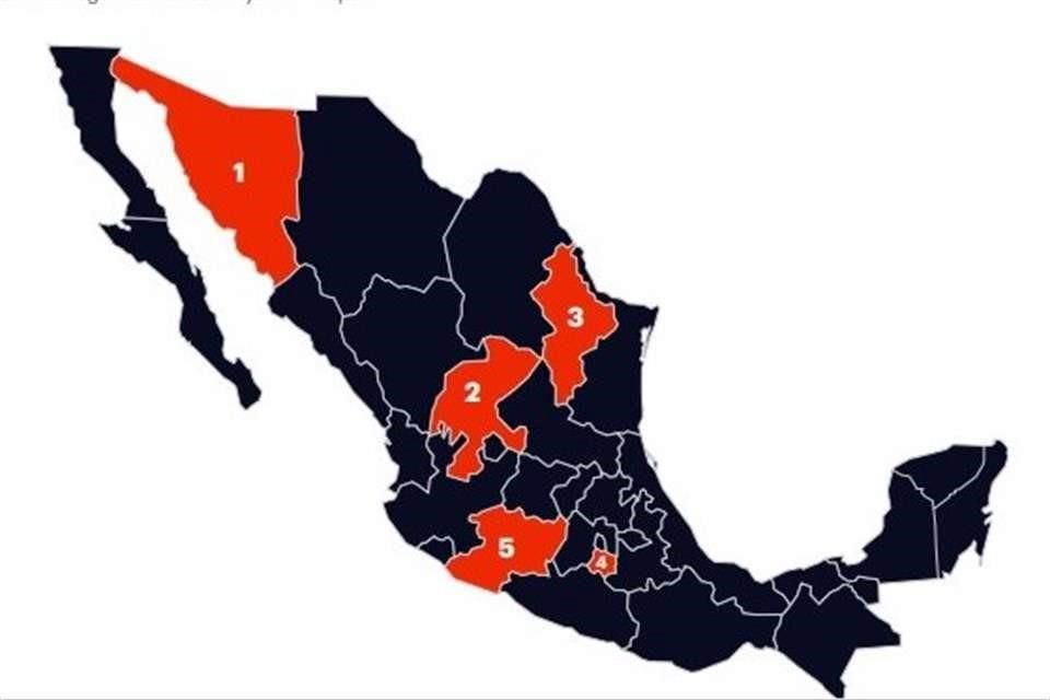 El Índice muestra algunos de los estados con mayores deterioros entre 2020 y 2021.