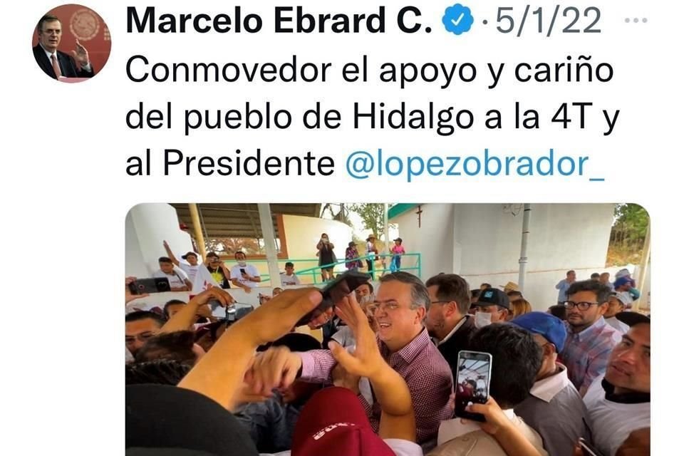 Uno de los tuits que publicó el Canciller Ebrard.