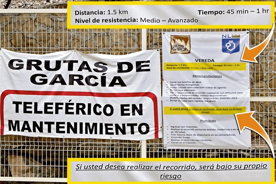 Desde el pasado diciembre, hay que caminar hasta una hora para entrar a las grutas, porque no funciona el teleférico.