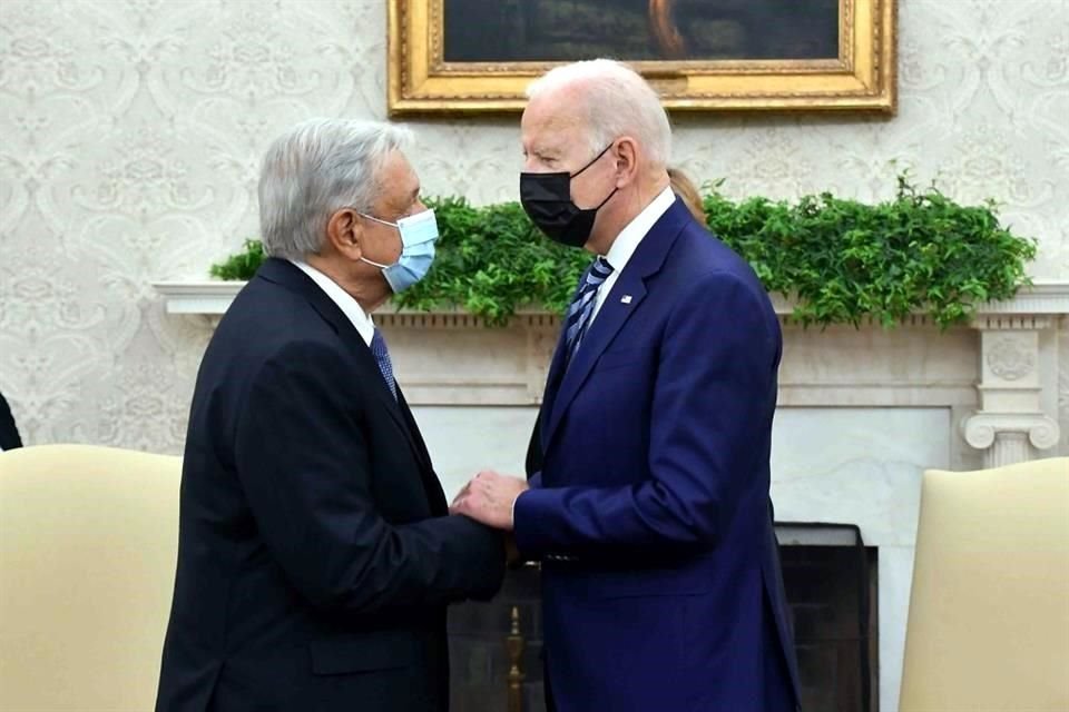 El Presidente Andrés Manuel López Obrador y Joe Biden en la Casa Blanca en noviembre del año pasado.