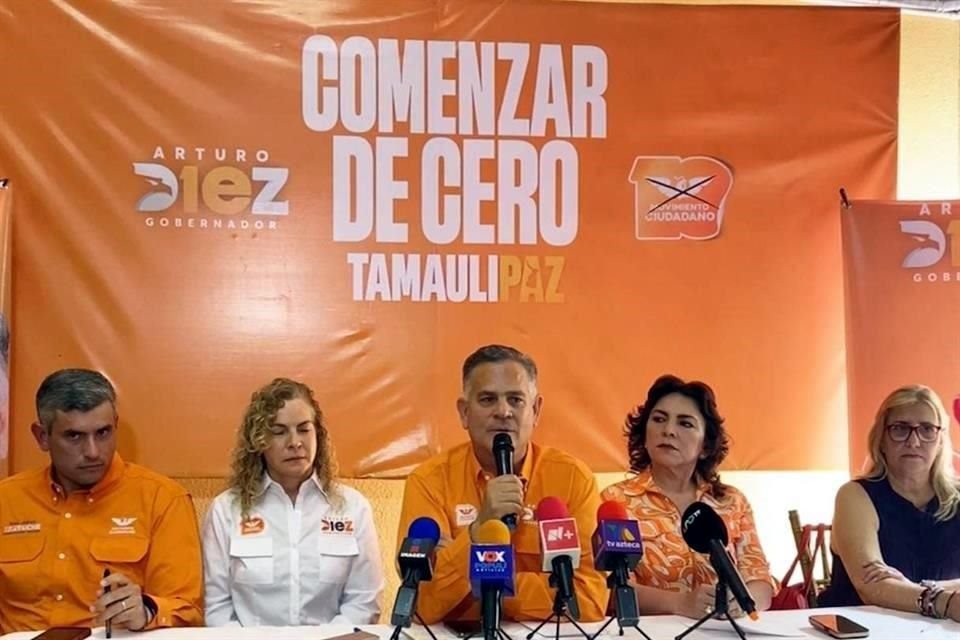 Arturo Diez Gutiérrez, candidato de Movimiento Ciudadano a la Gubernatura de Tamaulipas, ofreció una rueda de prensa.