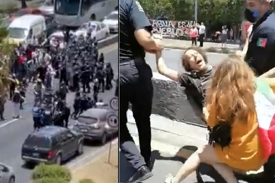 Durante el repliegue de la manifestación, tres personas fueron detenidas.