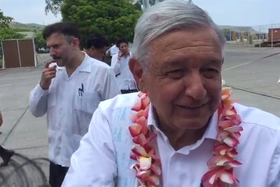 El Presidente Andrés Manuel López Obrador en Salina Cruz, Oaxaca. 