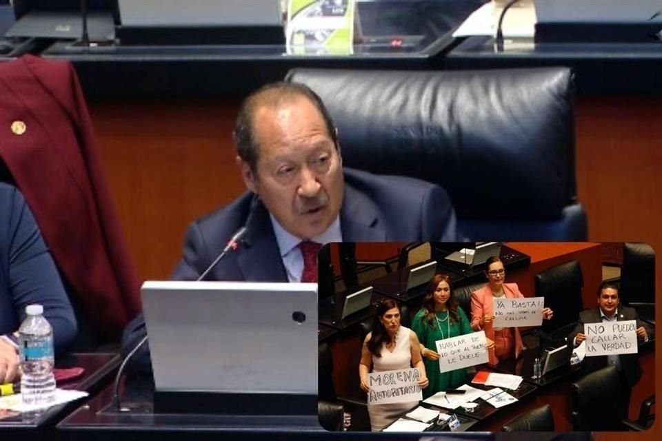 Godoy y legisladores panistas durante la sesión de este miércoles.