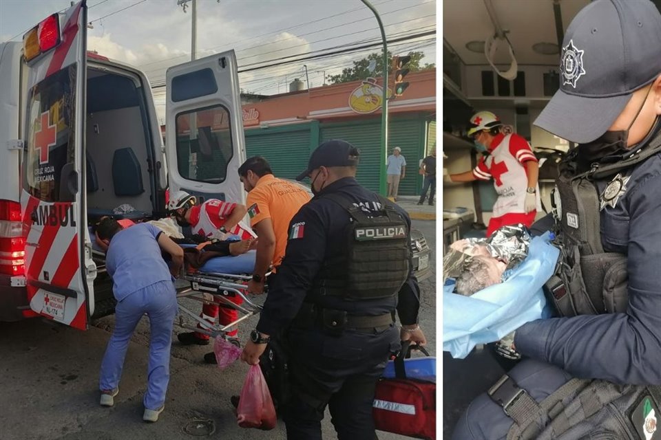 Paramédicos de la Cruz Roja auxiliaron a Imelda de la Cruz tras dar a luz en la calle a una bebé. Ambas fueron trasladadas al Hospital Materno Infantil en buen estado de salud.