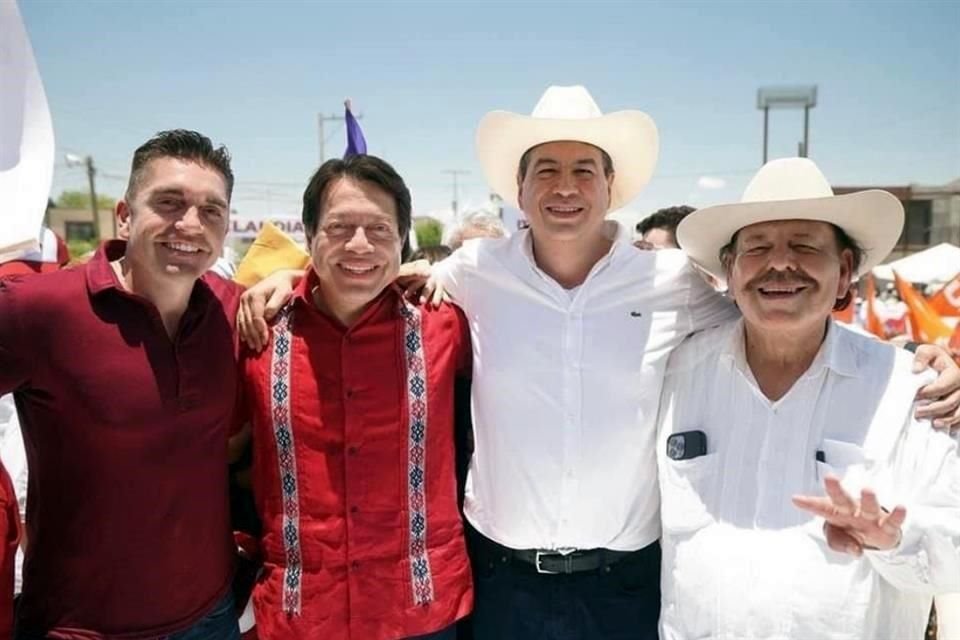 Los aspirantes a la candidatura de Morena en Coahuila aparecieron con el dirigente Mario Delgado: Luis Fernando Salazar, Ricardo Mejía y Armando Guadiana.