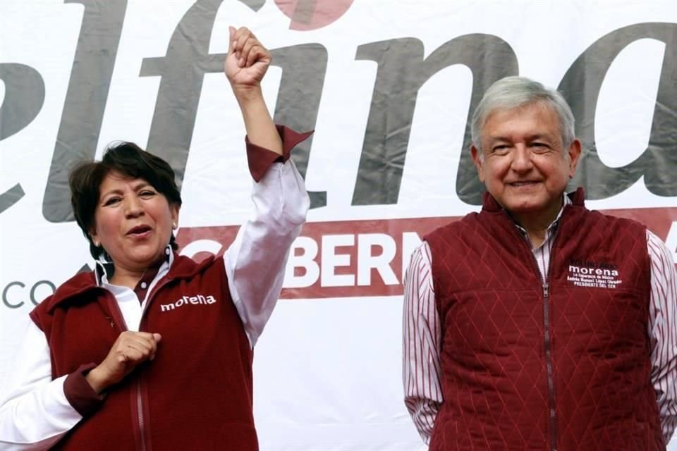 En 2017, Delfina Gómez, actual titular de la SEP contendió por la gubernatura del Edomex, y hoy quiere repetir en la nominación. En la imagen con AMLO.