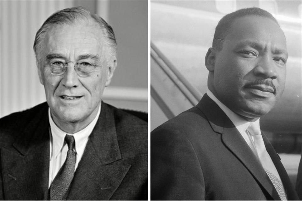 Franklin D. Roosevelt, ex Presidente de Estados Unidos, y Martin Luther King, vocero y líder más visible del movimiento de derechos civiles.