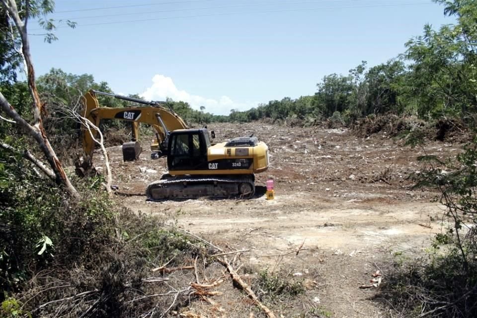 Trabajos en puerto Morelos del tramo 5 del tren maya