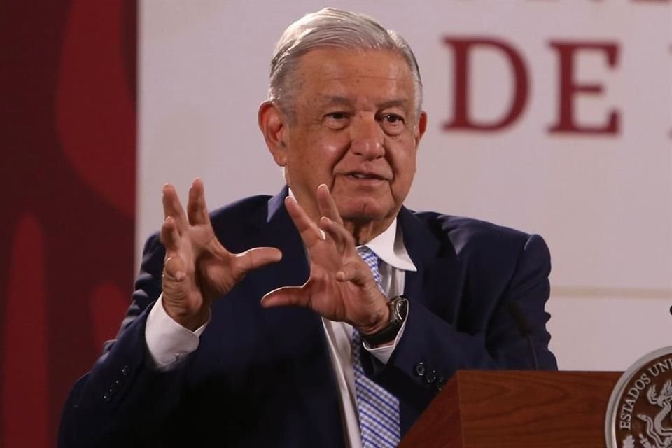 El Presidente Andrés Manuel López Obrador en conferencia de prensa.