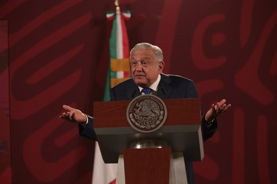 El Presidente de México Andrés Manuel López Obrador durante la conferencia mañanera en Palacio Nacional.