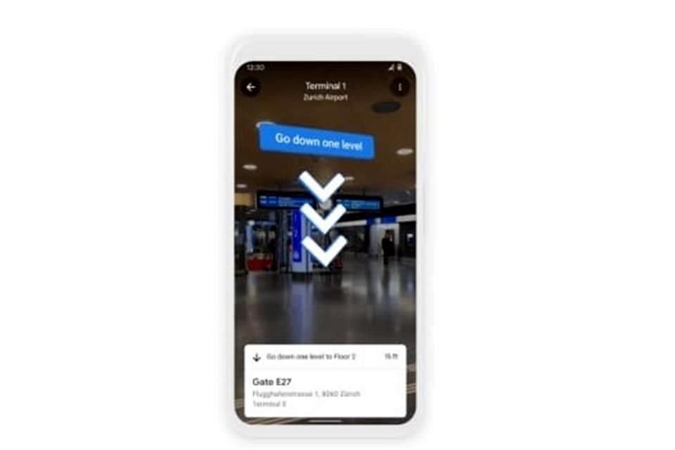 Las nuevas aplicaciones de Google Maps permite navegar en interiores de edificios, como los aeropuertos usando la realidad aumentada.