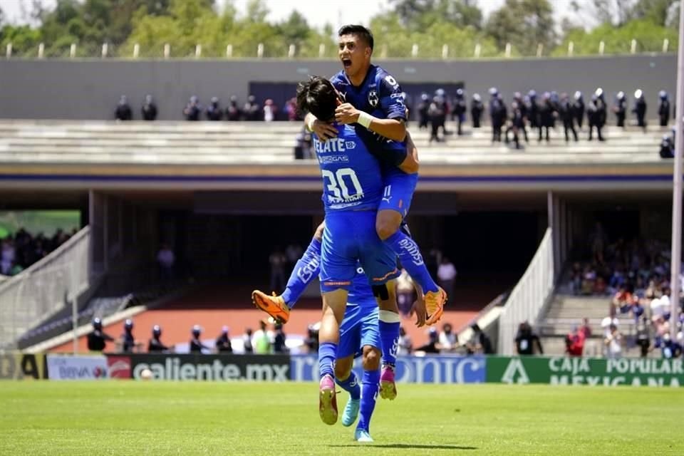 Así celebraron los albiazules el empate en Ciudad Universitaria.