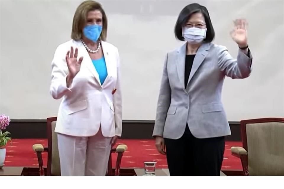 La líder de la Cámara de Representantes de EU, Nancy Pelosi, fue recibida por la Presidenta de Taiwán, Tsai Ing-wen.