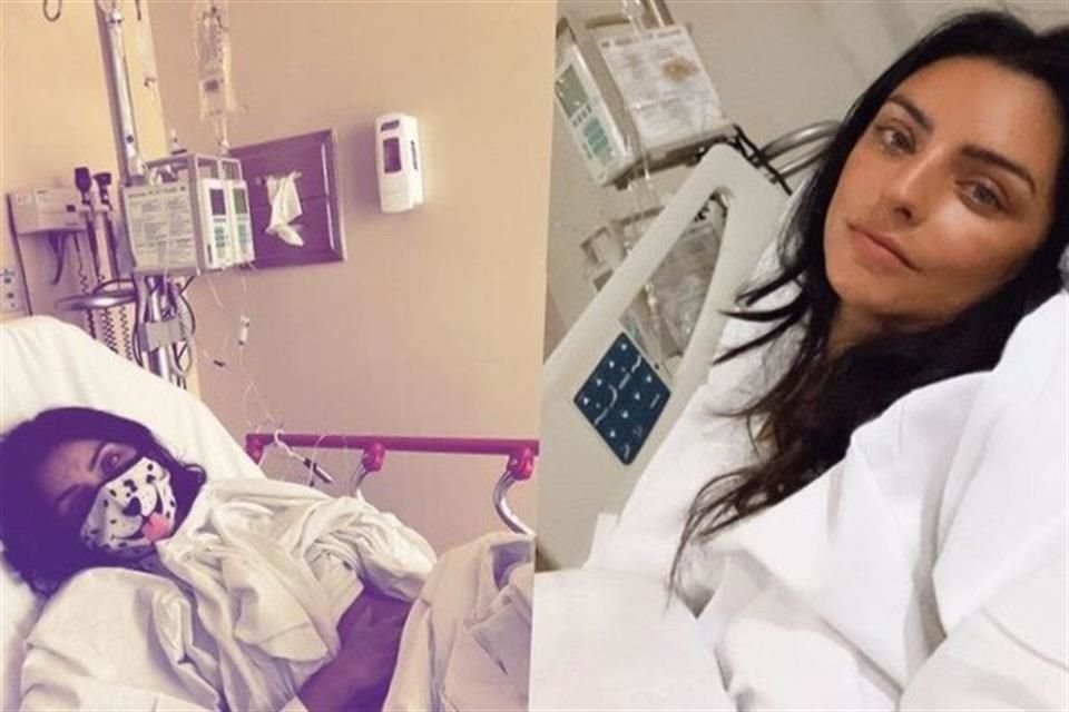 Aislinn Derbez compartió estas imágenes en sus redes sociales, después de su operación de apendicitis.