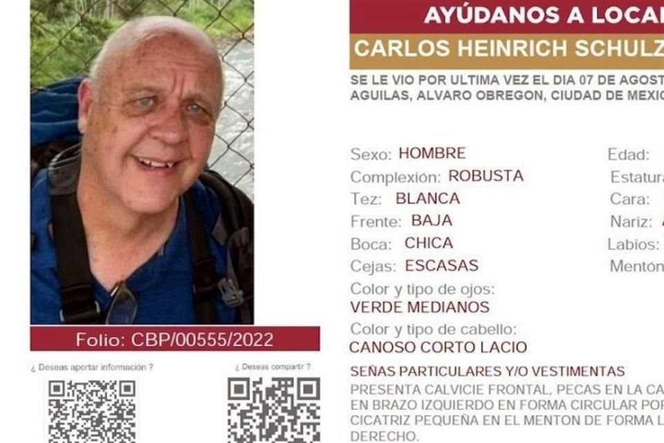 El docente de 65 años fue visto por última vez en la Alcaldía de Álvaro Obregón.