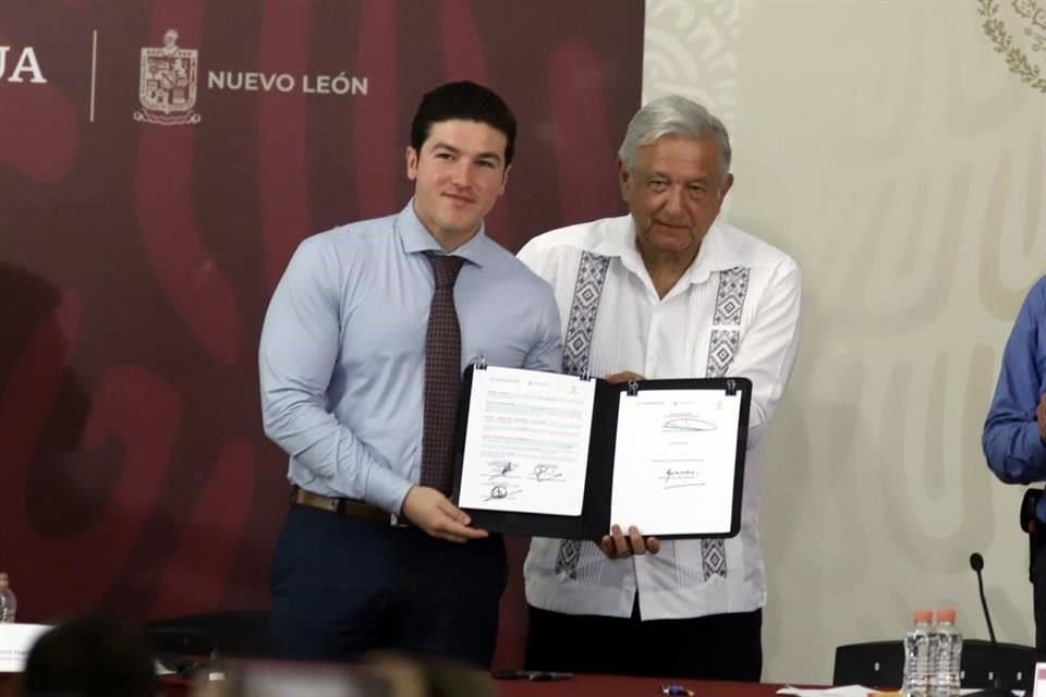 Samuel García, Gobernador de Nuevo León, y el Presidente Andrés Manuel López Obrador.
