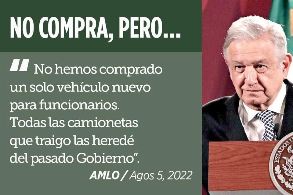 El 5 de agosto, AMLO tocó el tema de la compra de vehículos.