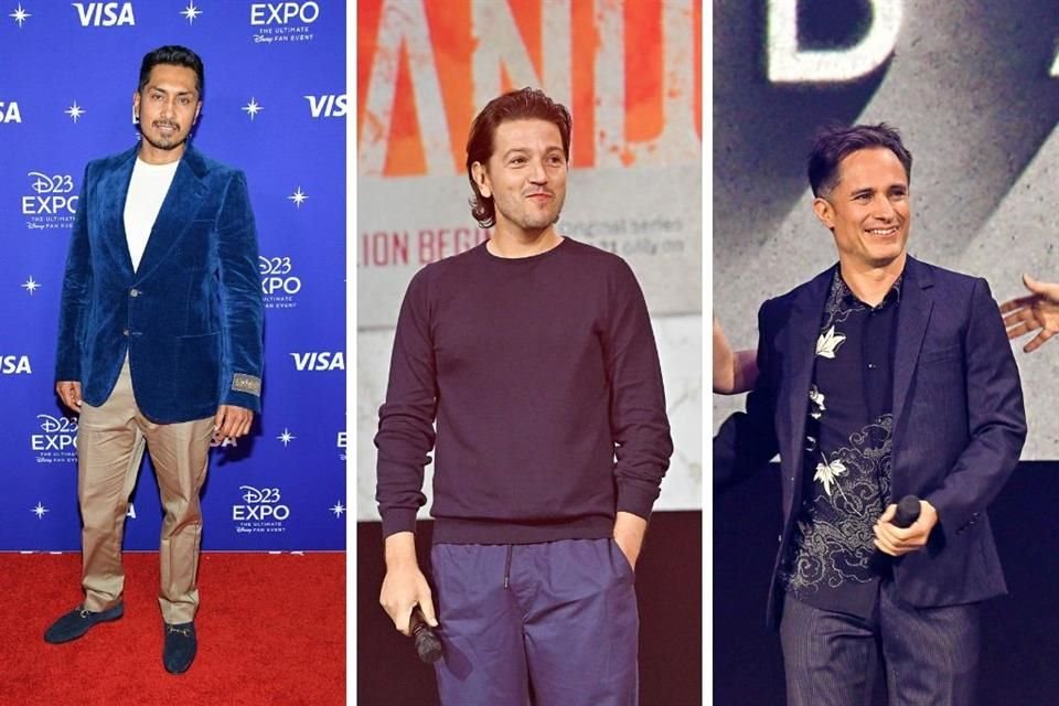 Tenoch Huerta, Diego Luna y Gael García Bernal se presentaron a la expo D23 para presentar sus nuevos proyectos con Marvel y Lucasfilm.