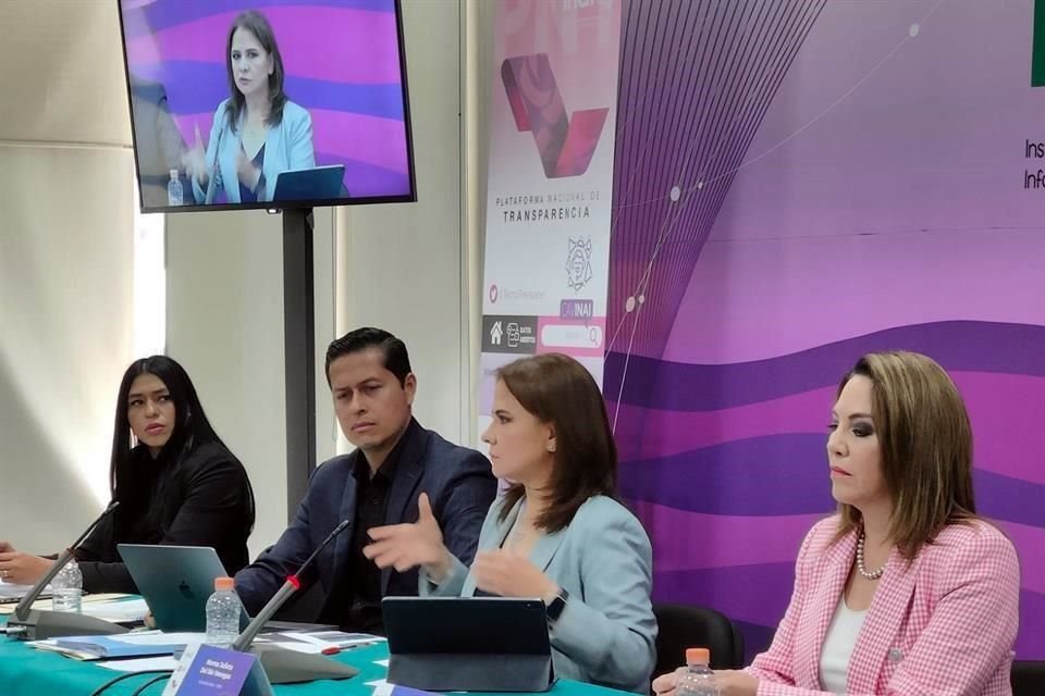 La comisionada Del Río en conferencia de prensa.