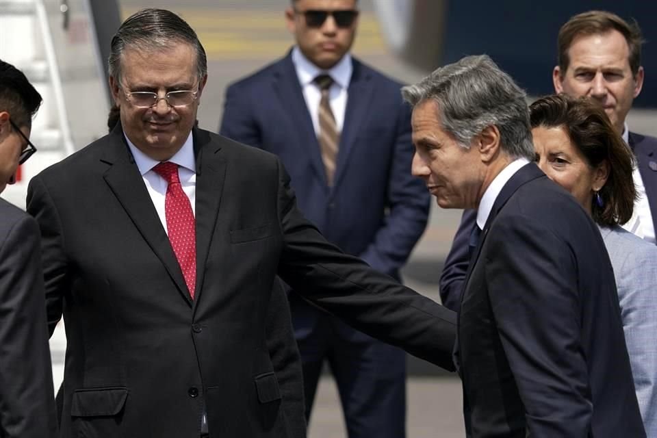 El Canciller mexicano, Marcelo Ebrard, y su par estadounidense, Antony Blinken.