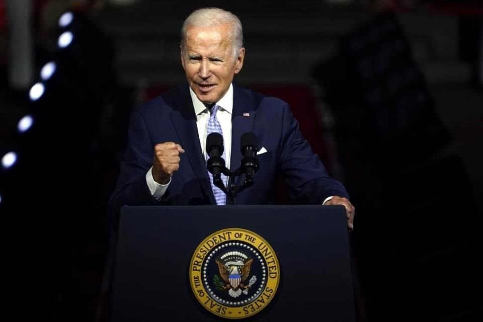 Joe Biden durante un discurso a inicios de septiembre en Filadelfia.