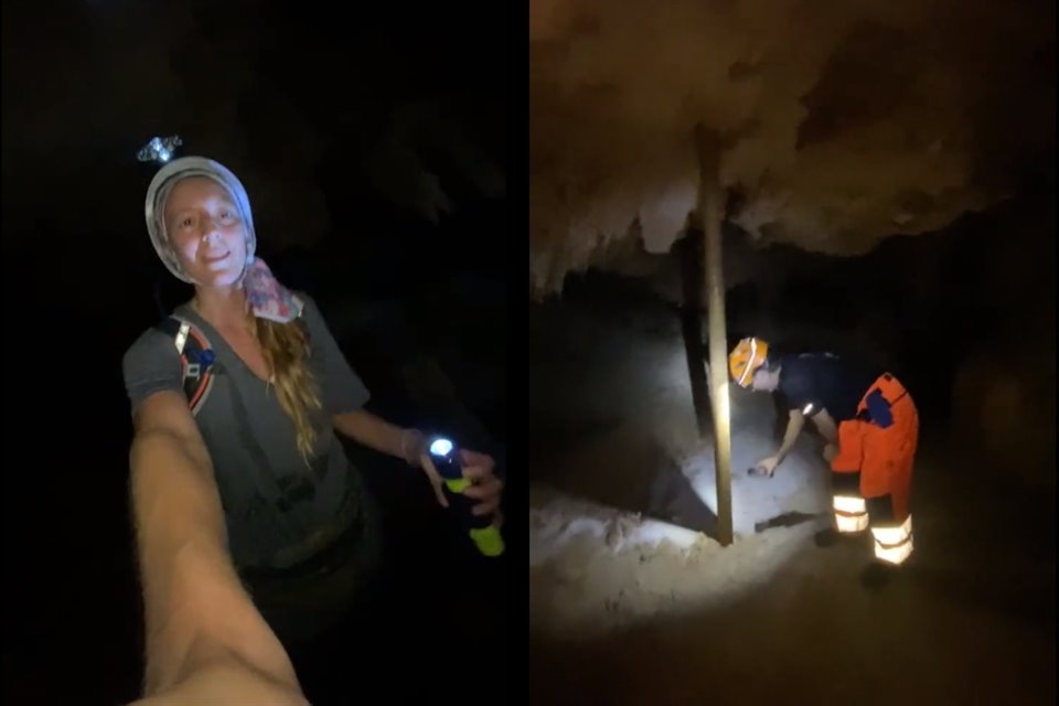 Ambientalistas de Quintana Roo denuncian que uso de barrenos en Tramo 5 Sur del Tren Maya ha comenzado a contaminar agua y a afectar cenotes en caverna de 'Yorogana', ubicada en Playa del Carmen.