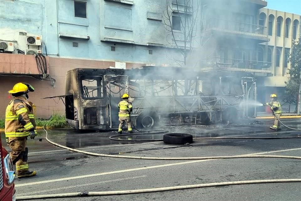 El camión de la Ruta 601 que fue consumido en su totalidad.