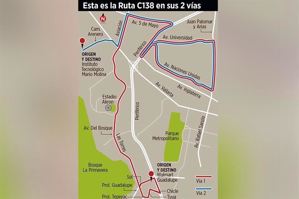 Esta es la Ruta C138 en sus 2 vías.