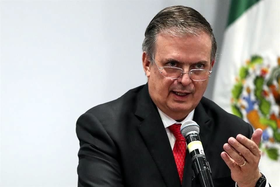 El Secretario de Relaciones Exteriores de México, Marcelo Ebrard, habla en una conferencia de prensa el lunes 12 de septiembre de 2022, en la Ciudad de México.