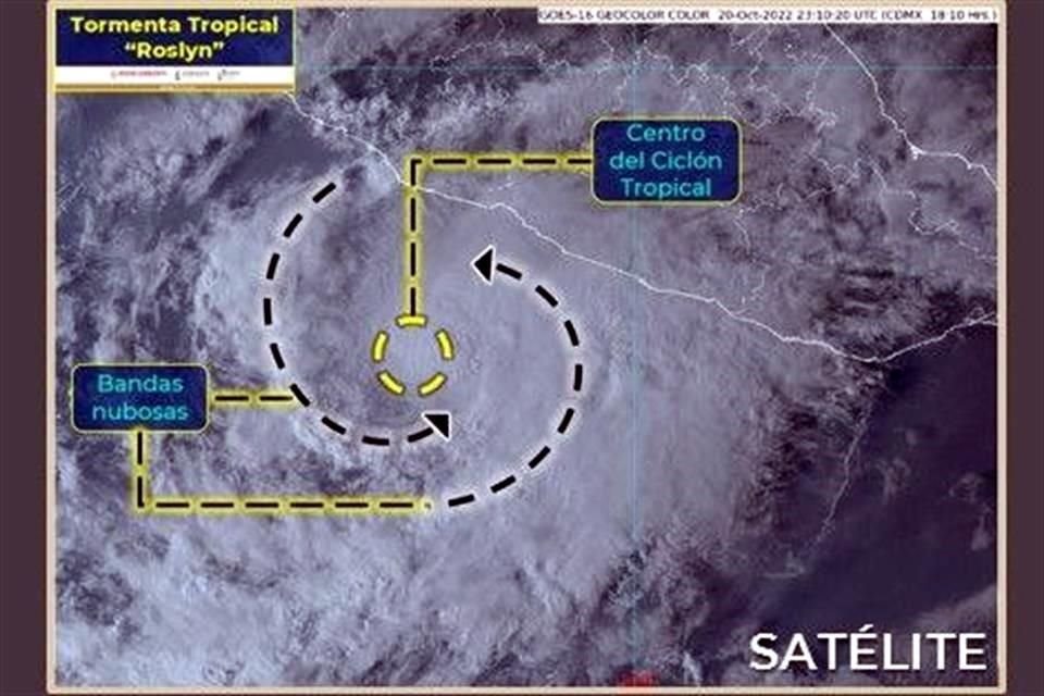 El paso de 'Roslyn' por Jalisco traerá lluvias fuertes acompañadas de rachas de viento de hasta 50 kilómetros por hora, según el SMN.